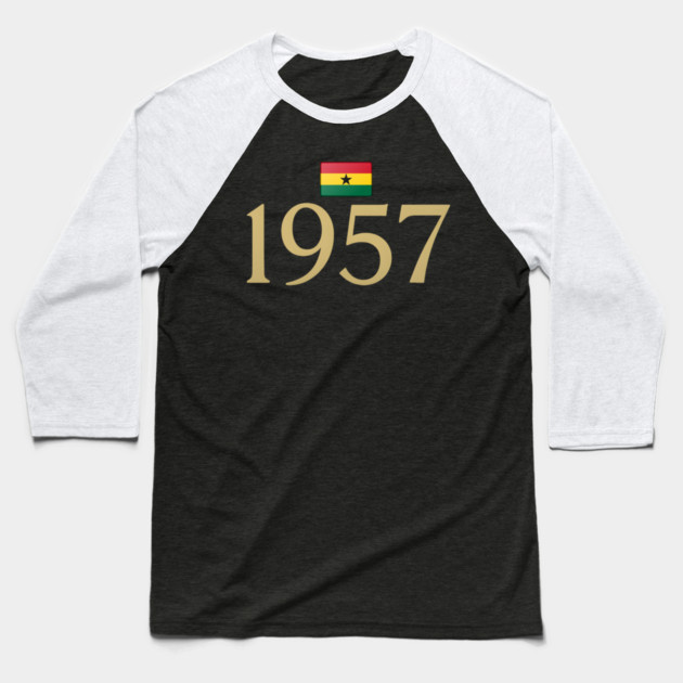 1957 Ghana Flag Independence Baseball T-Shirt by Adwoa's Store