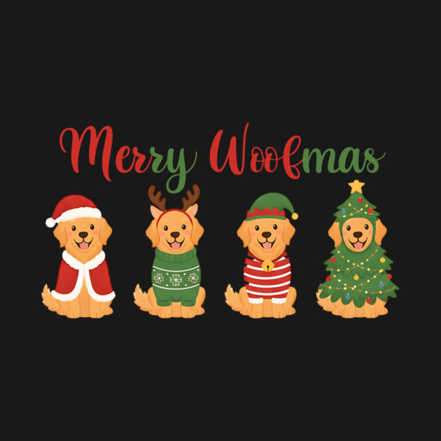 Merry Woofmas – Golden Retrievers by Designed By Marty