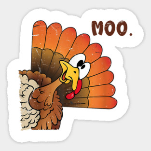 Turkey Moo Sticker