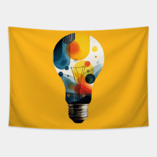Abstract Lightbulb Inspiration Tapestry