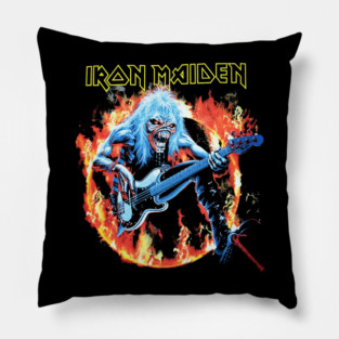 Iron Maiden Eddie On Fire Classic Heavy Metal Art Pillow