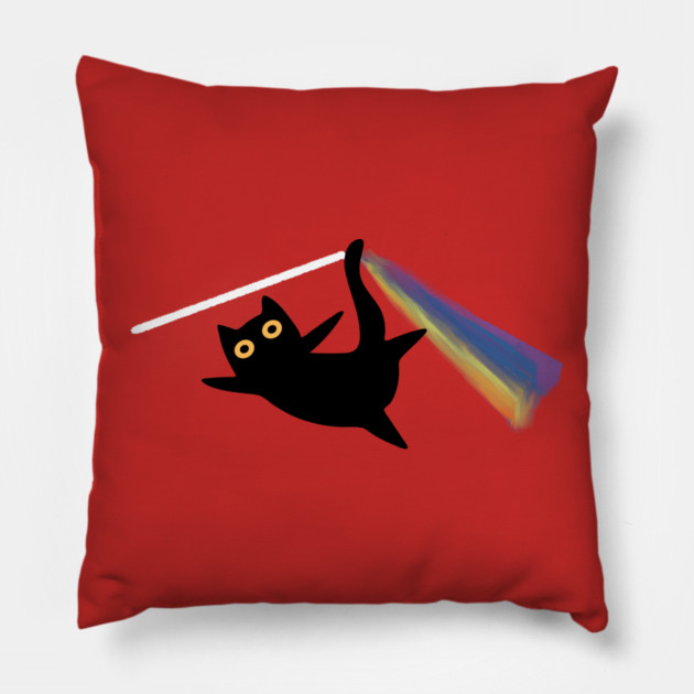 Cat Prism Light Refraction Pillow by The WYLD Tribe
