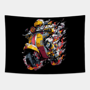 Vespa 3 motorcycle Tapestry