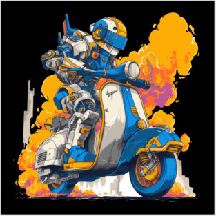 Vespa 2 motorcycle Posters and Art