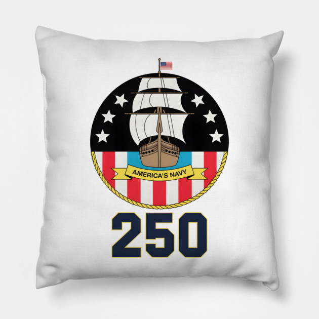 America's Navy 250th Anniversary Vintage Ship Pillow by norhando