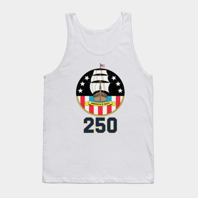 America's Navy 250th Anniversary Vintage Ship Tank Top by norhando