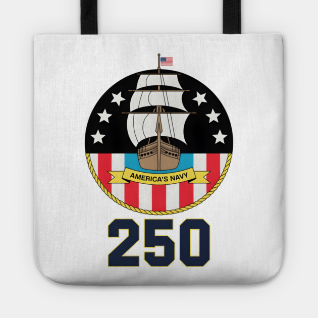 America's Navy 250th Anniversary Vintage Ship Tote by norhando