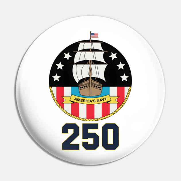 America's Navy 250th Anniversary Vintage Ship Pin by norhando