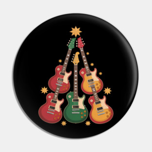 Cool Guitar Christmas Tree Guitar Lovers Christmas Tree Pin
