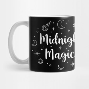 Midnight Magic – Witchy Hand-Drawn White on Black Halloween Tee Mug