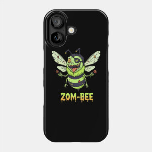 Zom-bee Zombie Bee T-Shirt - Funny Halloween Pun Horror Insect Graphic Tee Phone Case