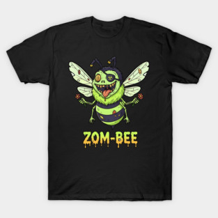 Zom-bee Zombie Bee T-Shirt - Funny Halloween Pun Horror Insect Graphic Tee T-Shirt