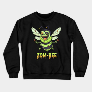 Zom-bee Zombie Bee T-Shirt - Funny Halloween Pun Horror Insect Graphic Tee Crewneck Sweatshirt