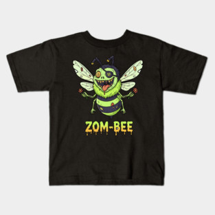 Zom-bee Zombie Bee T-Shirt - Funny Halloween Pun Horror Insect Graphic Tee Kids T-Shirt