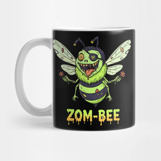 Zom-bee Zombie Bee T-Shirt - Funny Halloween Pun Horror Insect Graphic Tee by TurnEffect