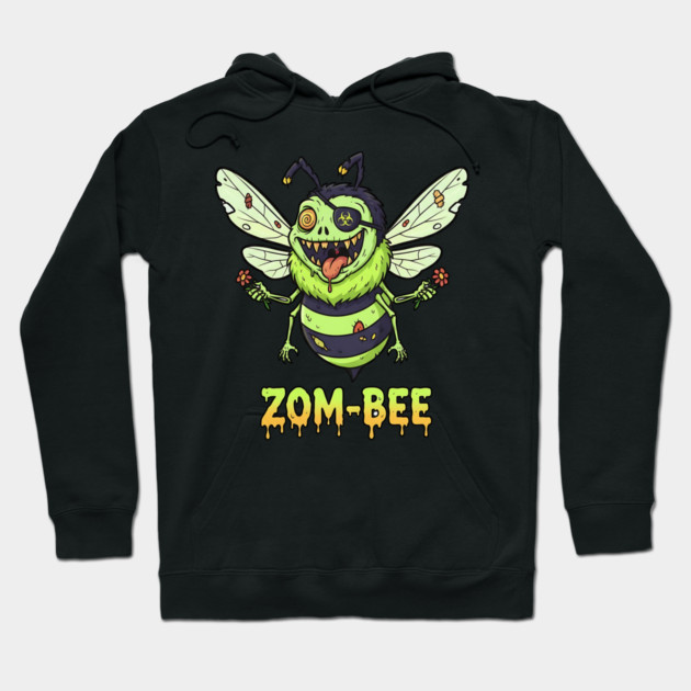 Zom-bee Zombie Bee T-Shirt - Funny Halloween Pun Horror Insect Graphic Tee Hoodie by TurnEffect