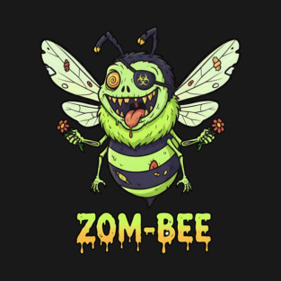 Zom-bee Zombie Bee T-Shirt - Funny Halloween Pun Horror Insect Graphic Tee T-Shirt