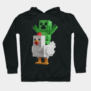 Funny Minecraft Creeper and Chicken Hoodie