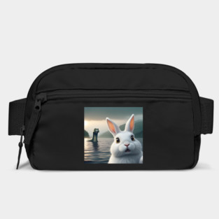Surprised Rabbit Selfie with Loch Ness Monster Nessie funny Bag