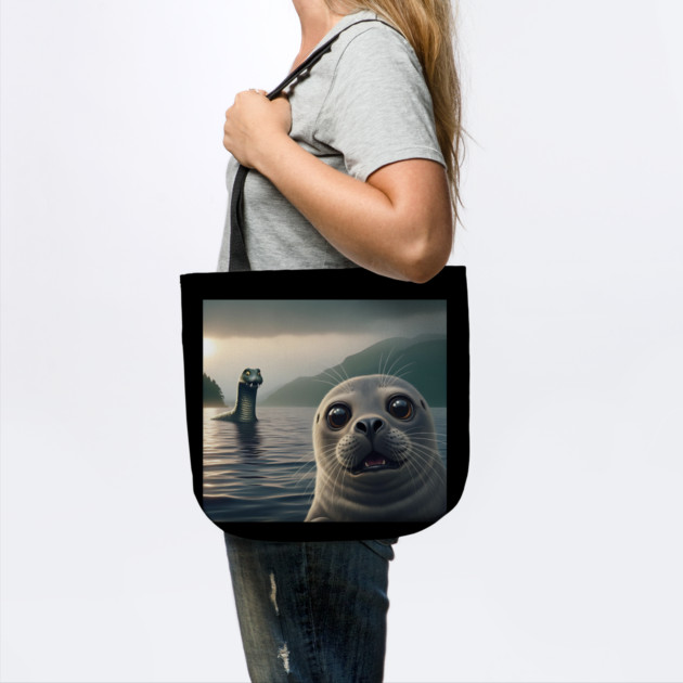 Scared seal near Loch Ness in Scotland takes selfie with Loch Ness Monster Nessie by Luxinda