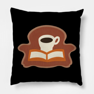 Cozy Library Coffee Break books Pillow