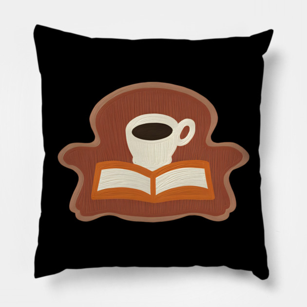 Cozy Library Coffee Break books Pillow by SR8891
