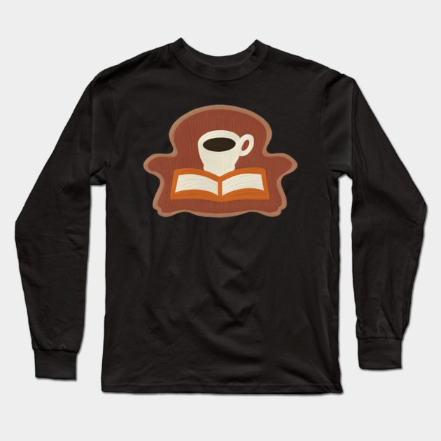 Cozy Library Coffee Break books Long Sleeve T-Shirt by SR8891
