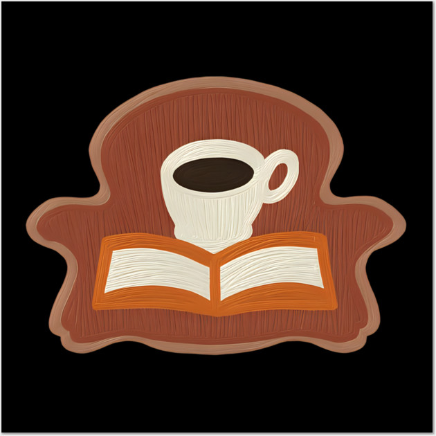 Cozy Library Coffee Break books Wall Art by SR8891