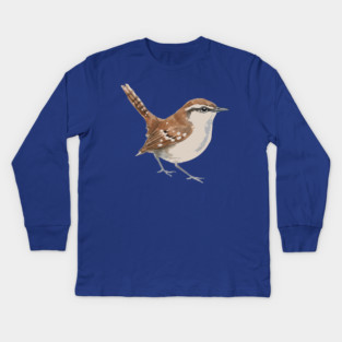 Carolina Wren – Charming Backyard Songbird Kids Long Sleeve T-Shirt