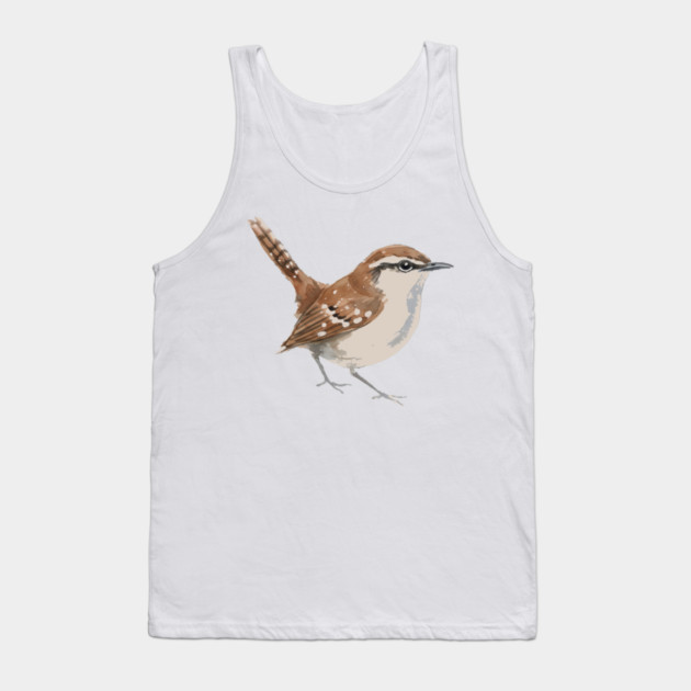 Carolina Wren – Charming Backyard Songbird Tank Top by DonWillisJrArt