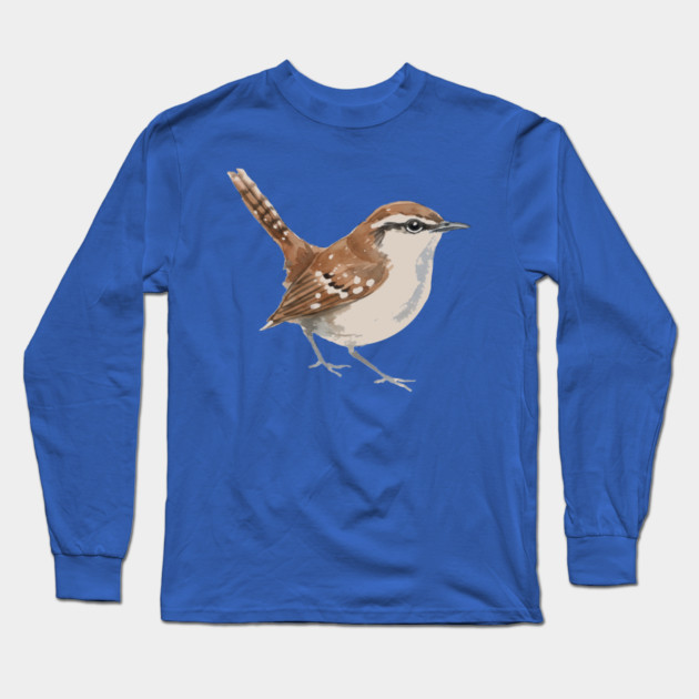 Carolina Wren – Charming Backyard Songbird Long Sleeve T-Shirt by DonWillisJrArt
