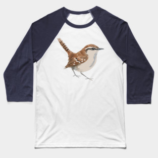 Carolina Wren – Charming Backyard Songbird Baseball T-Shirt