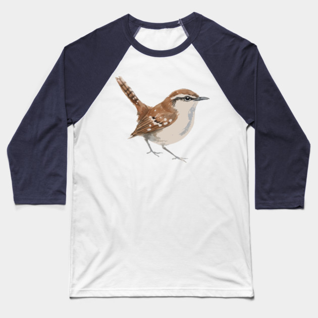 Carolina Wren – Charming Backyard Songbird Baseball T-Shirt by DonWillisJrArt