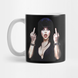 Elvira Flipping the Bird Mug
