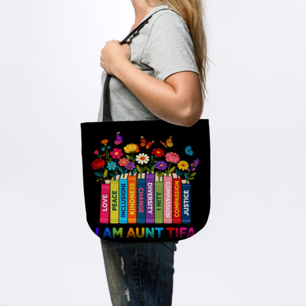 I Am Aunt Tifa Human Rights Floral Books Graphic by ArtistTee ⭐⭐⭐⭐⭐