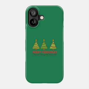 Merry Christmas Trees – Cute Holiday Lights & Festive Script Phone Case