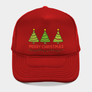 Merry Christmas Trees – Cute Holiday Lights & Festive Script Hat