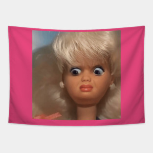Disgusted Doll Meme Tapestry