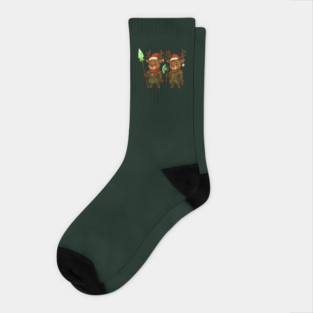 Christmas Reindeer Warriors – Festive Fantasy RPG Holiday Design Socks