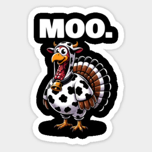 Turkey Moo Sticker