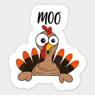 Turkey Moo Sticker