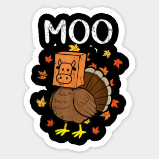 Turkey Moo Sticker