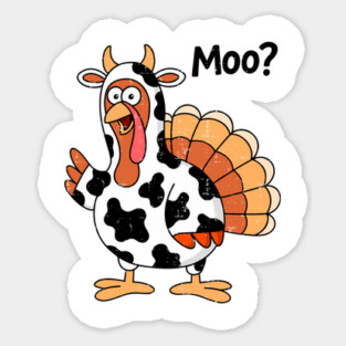 Turkey Moo Sticker