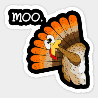 Turkey Moo Sticker