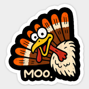 Turkey Moo Sticker