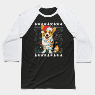 Corgi Christmas Ugly Sweater Funny Dog Xmas Baseball T-Shirt