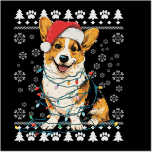 Corgi Christmas Ugly Sweater Funny Dog Xmas Posters and Art