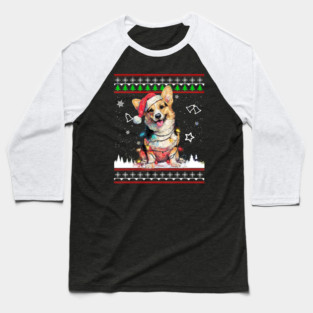 Corgi Christmas Ugly Sweater Funny Dog Xmas Baseball T-Shirt
