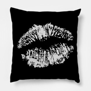 Kiss Smooch Lips White Pillow