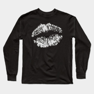 Kiss Smooch Lips White Long Sleeve T-Shirt